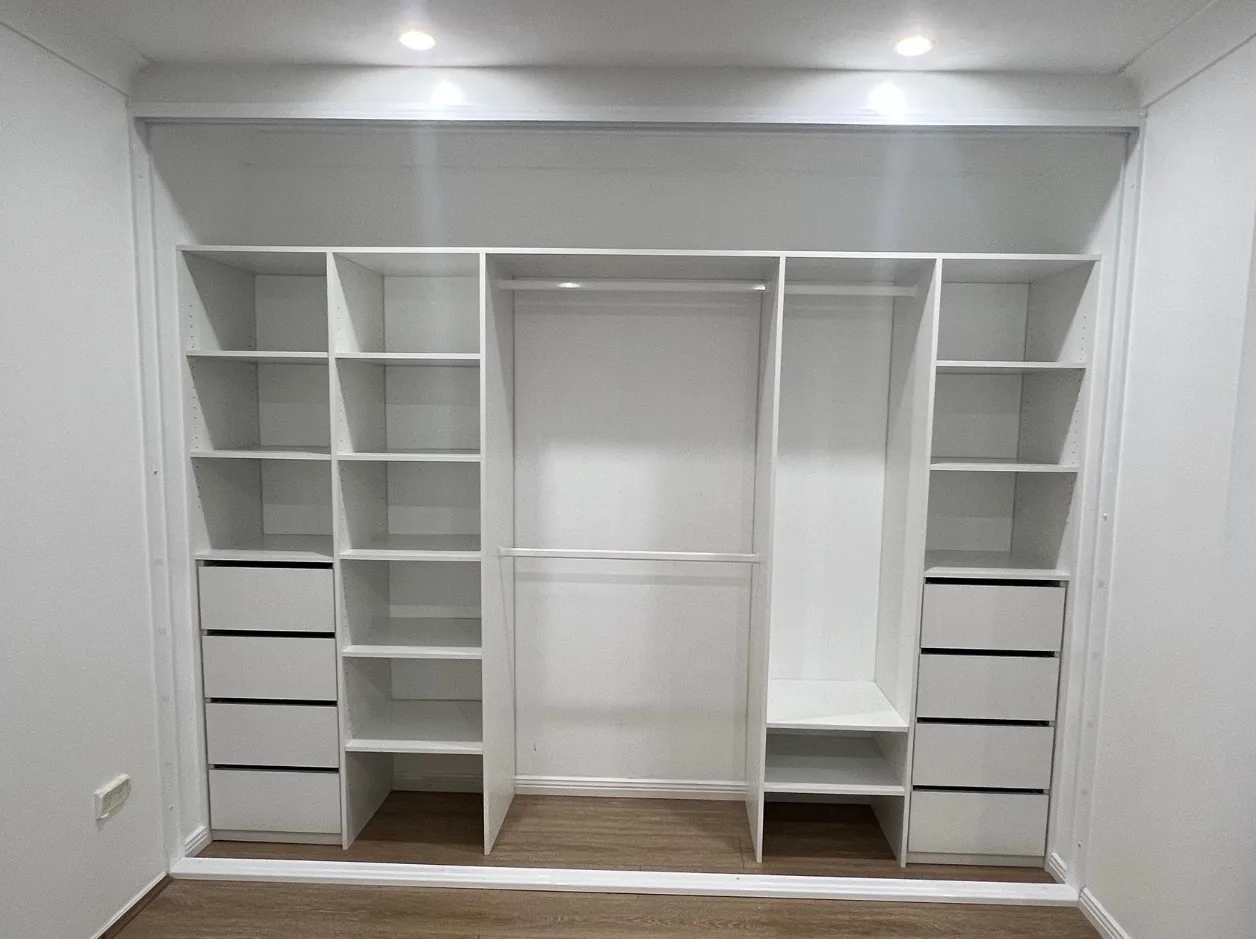 Budget wardrobe internal fit-out and shelving